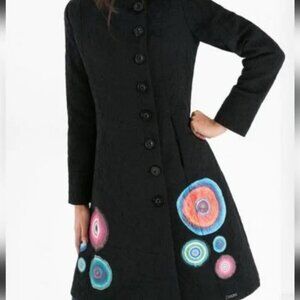 DESIGUAL Women's Slim Fit Lightweight Coat Trench Jacket sz 6